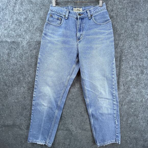 L.L. Bean Denim - Vintage L.L.Bean Jeans Womens 6P Blue Denim Straight Taper Ripped Distressed